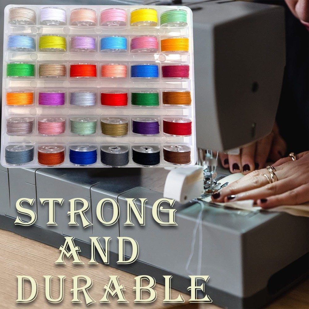 Bobbins and Sewing Threads Pre Wound for Multiple Machines 36 PCS Plastic
