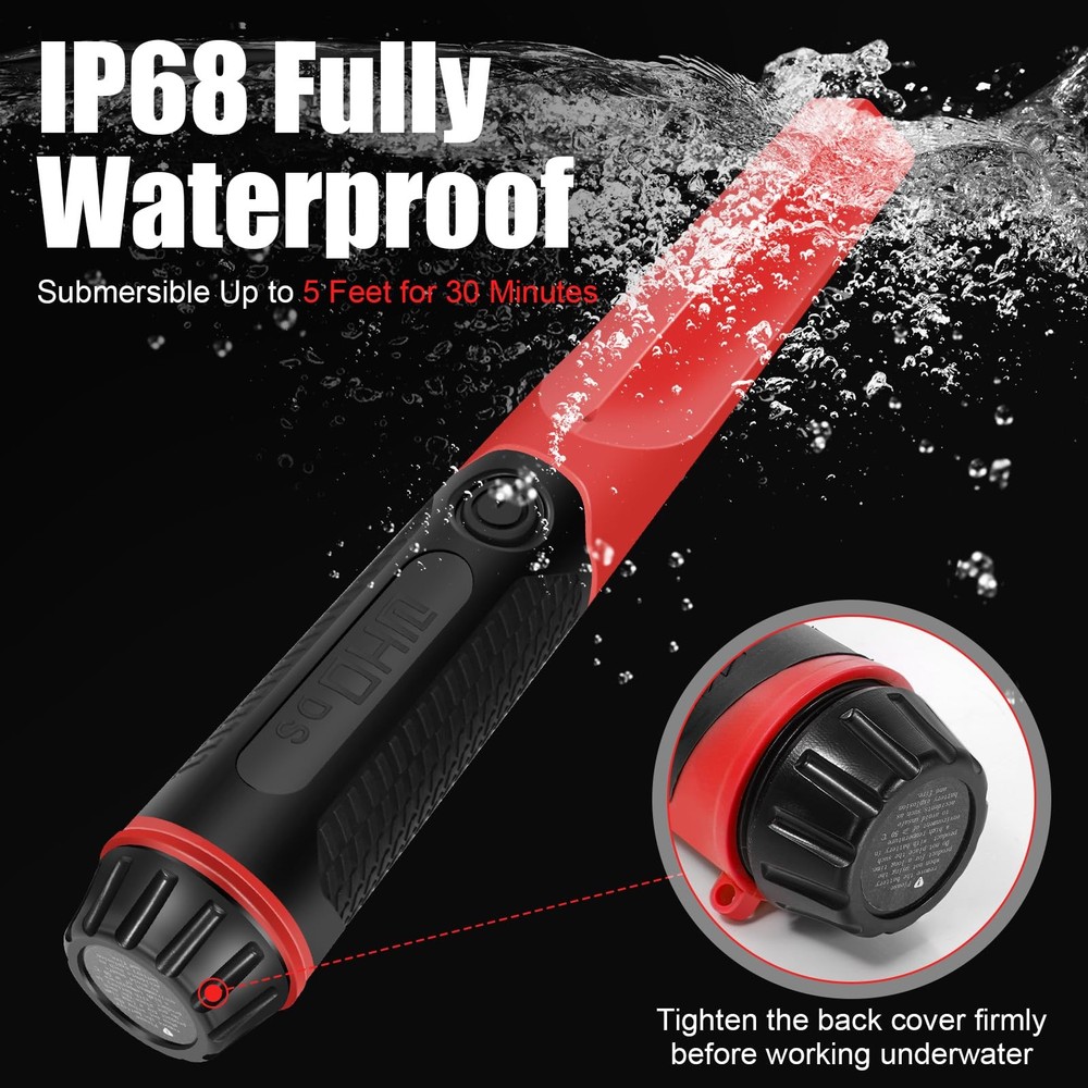 IP68 Waterproof Metal Detector Pinpointer Handheld Wand 360 Detection DS-1