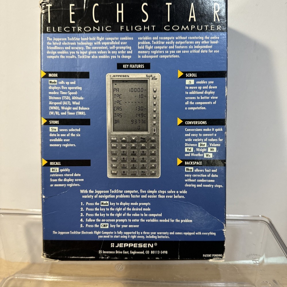 Open Box Jeppesen TechStar Electronic Flight Computer. Techstar Nice.