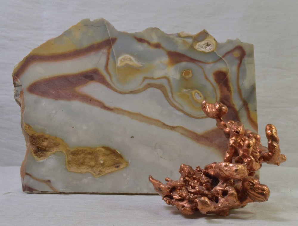 #3056 Copper Art on Agate Slab