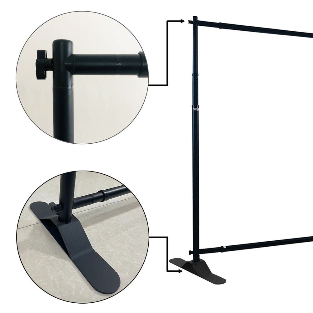 8'x10' HEAVY-DUTY Telescopic Repeat Banner Backdrop Stand Adjustable