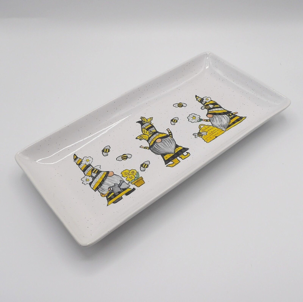 FALL GNOMES RECTANGULAR PLATTER BY HEARTLAND HIVE NEW
