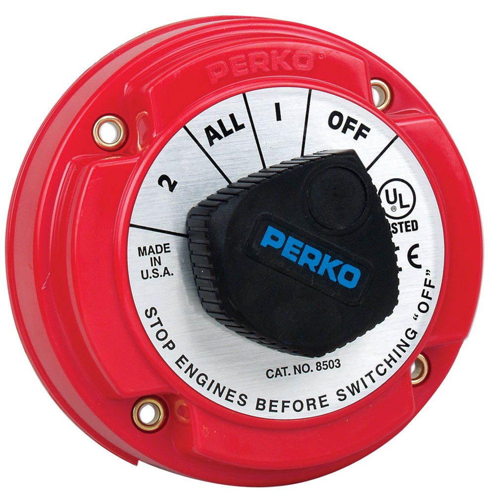 Perko 8503DP Battery Selector Switch w/AFD, 2 Positions, 250A