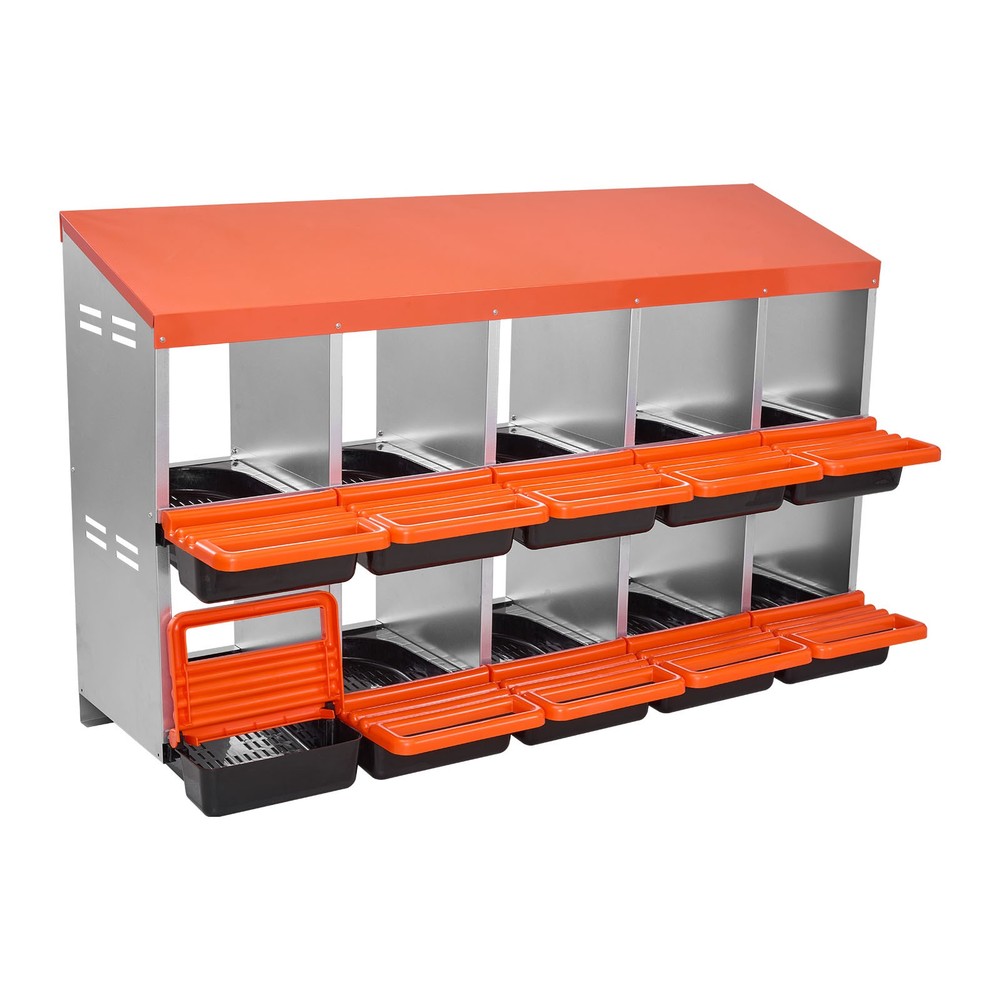 Uimoso 2-Tier Chicken Nesting Boxes with 10 Compartments for Egg Collection