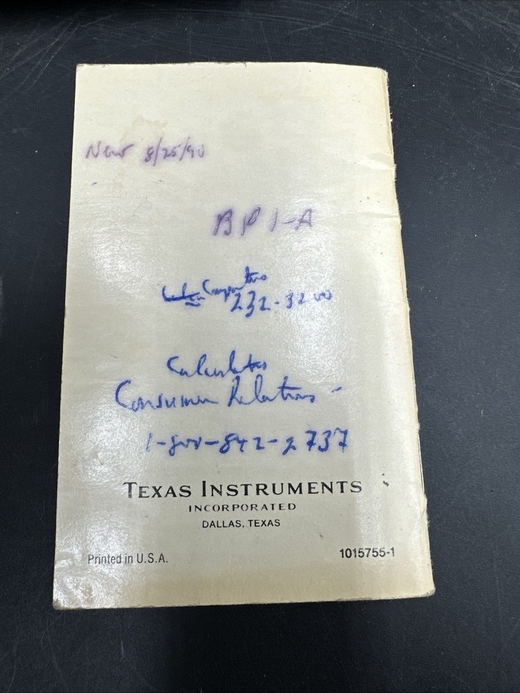 Texas Instruments 58/59 Programmable Calculator Package Case Manual Untested