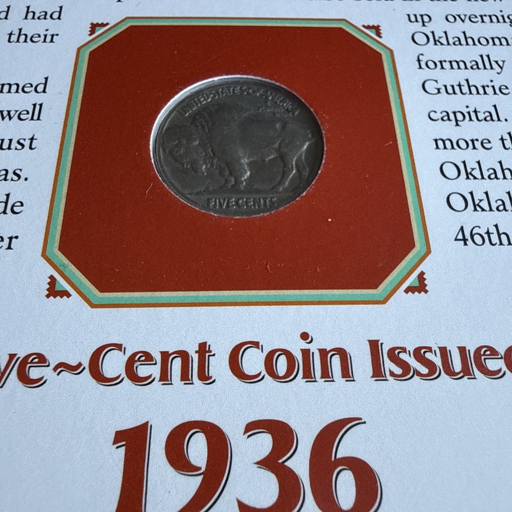 1936 Buffalo Nickel - With A Stamp