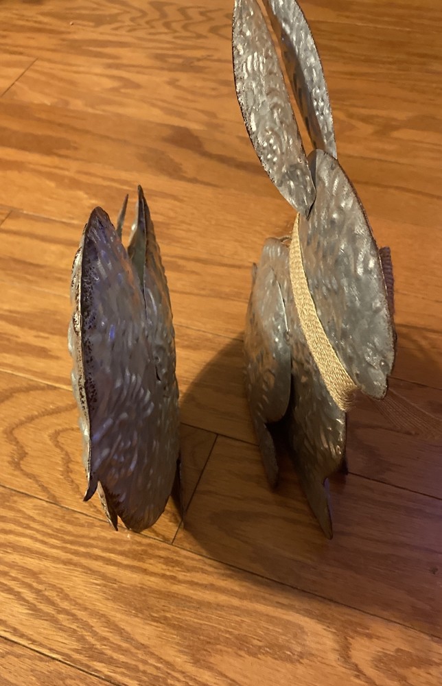 Easter Decor Metal Embossed Chick & Bunny