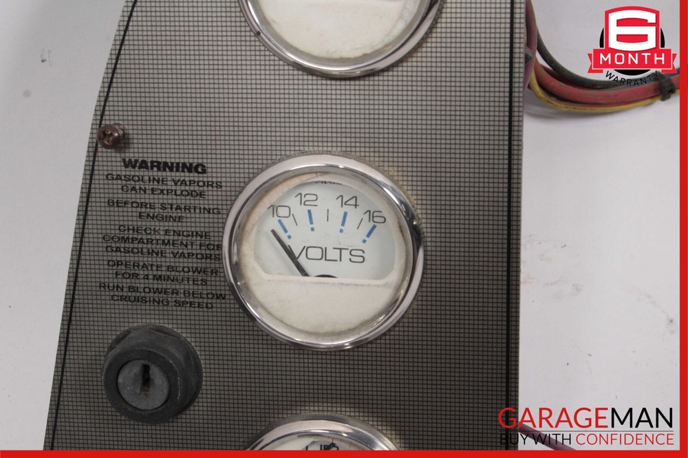 Mercruiser Dash Ignition Cylinder Fuel Volts Indicator Trim Panel Assembly