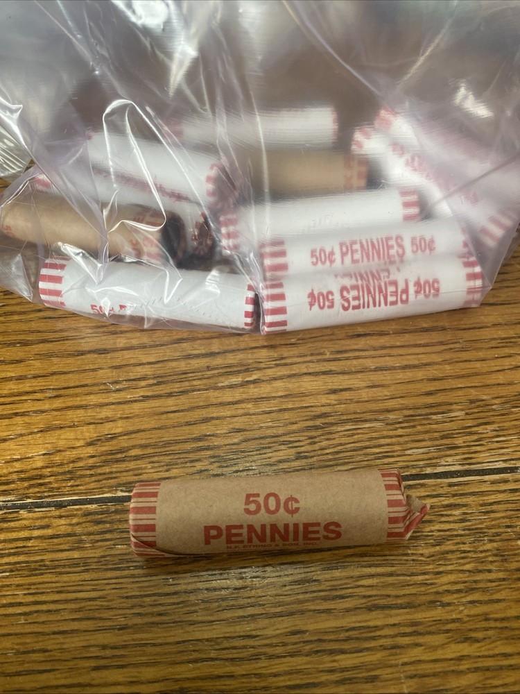 One Roll Of 50 Pennies Unknown Years