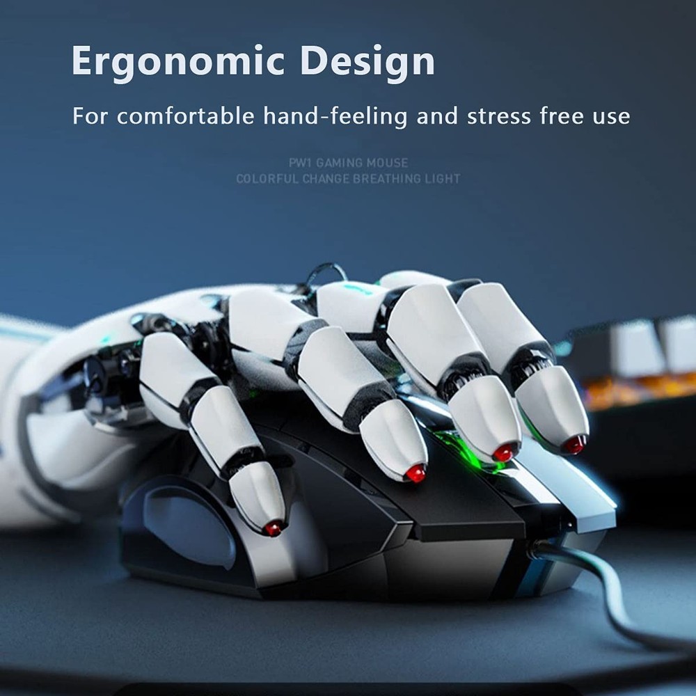 USB Computer Mouse Wired, Silent Click Corded Mouse 3-Button Wired Optical Mo...