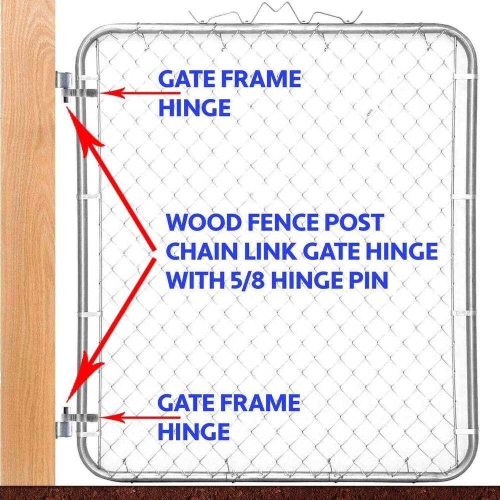 Galvanized Steel Chain Link Gate Hinge - 2 Pack