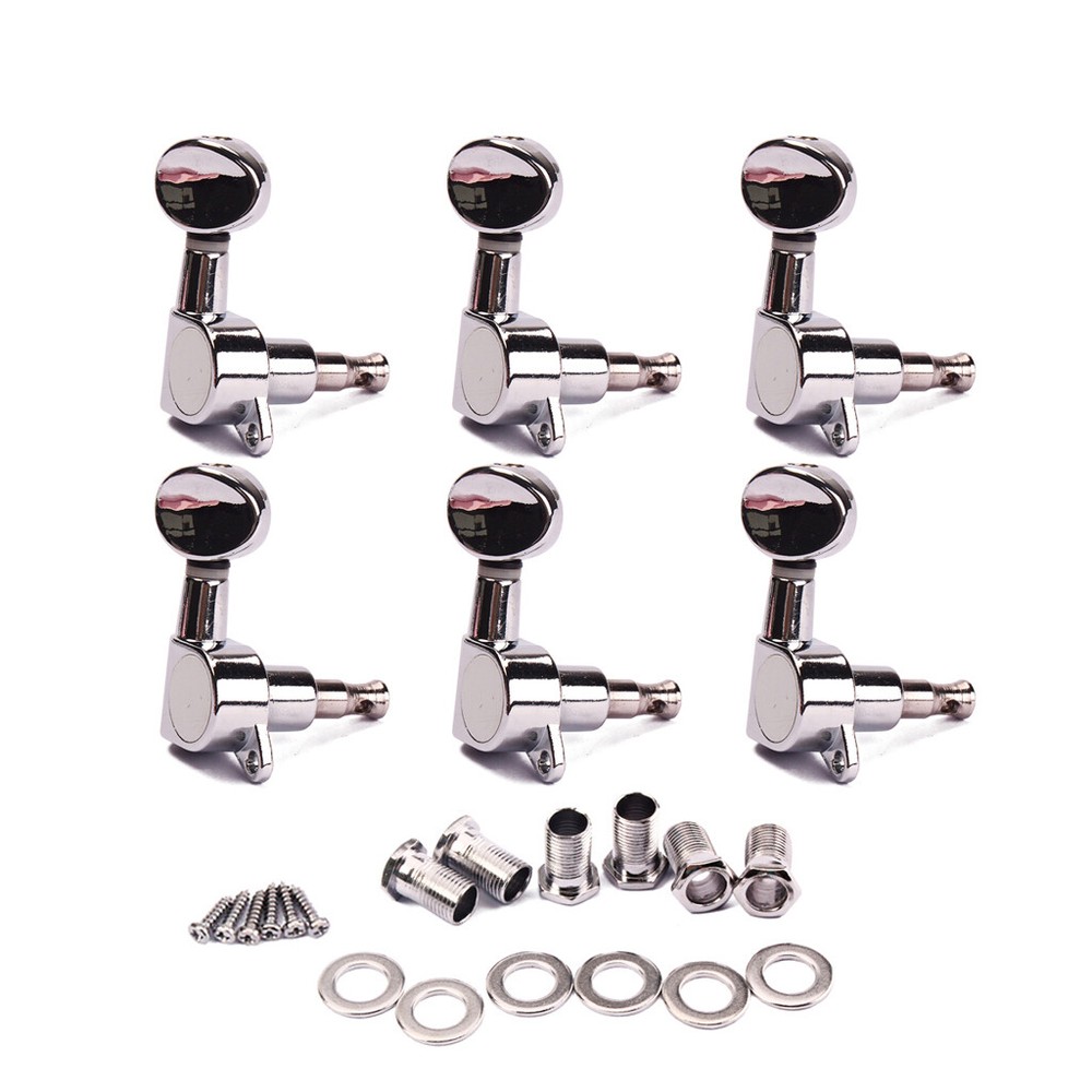 Silver 6R Right Inline Guitar String Inline Tuning Pegs Tuners Machine Heads