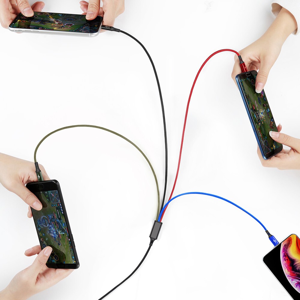 4 in 1 Multi USB Charging Cable Fast Charger Cord For iPhone/Type C/Micro USB