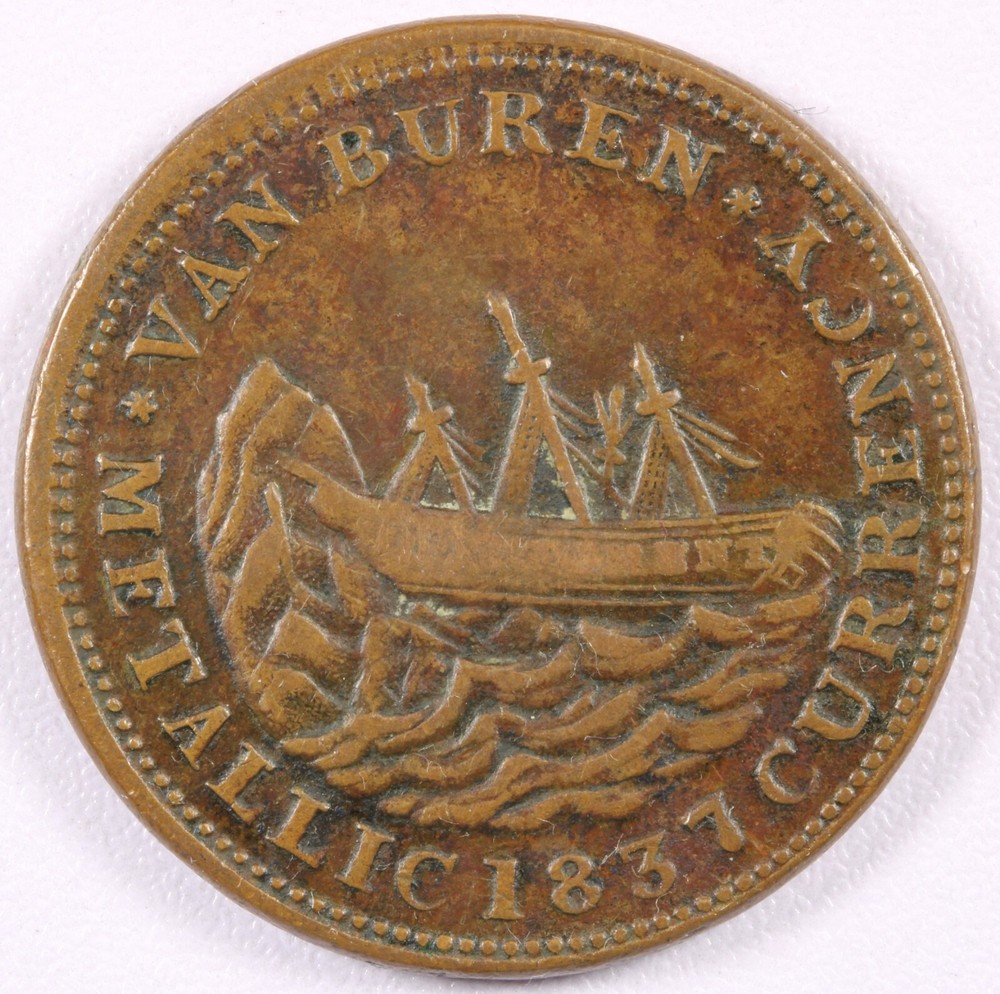 1837 Hard Time Token "I Take The Responsibility" Van Buren