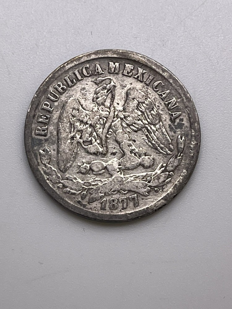 1877 Go S Mexico SECOND REPUBLIC 25 Centavos