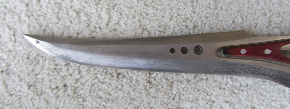 HAND CRAFTED ROSE WOOD DISPLAY KNIFE 7" BLADE W/ CUSTOM LEATHER SHEATH