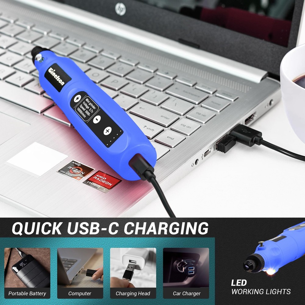 Cordless Rotary Tool, 5 Variable Speed Mini Rotary Tool Kit with 70 Accessori...