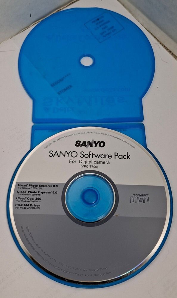 Sanyo Software Pack For Digital Camera VPC-T700 CD For Sanyo VPC