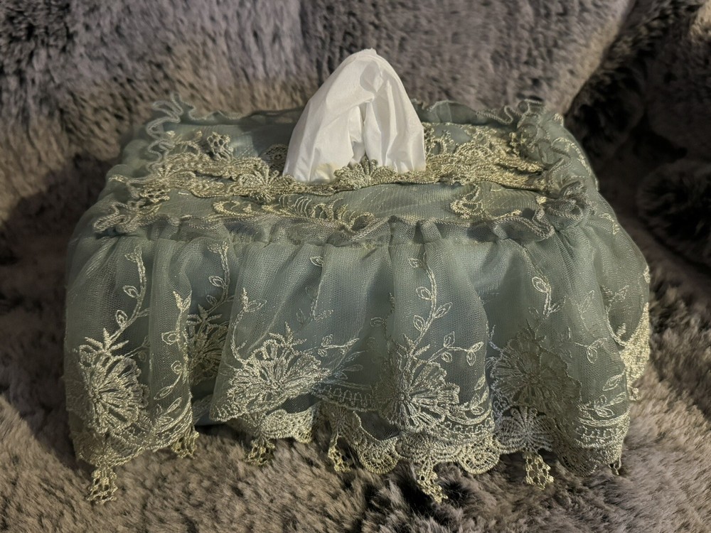 Tissue box cover rectangular In Green