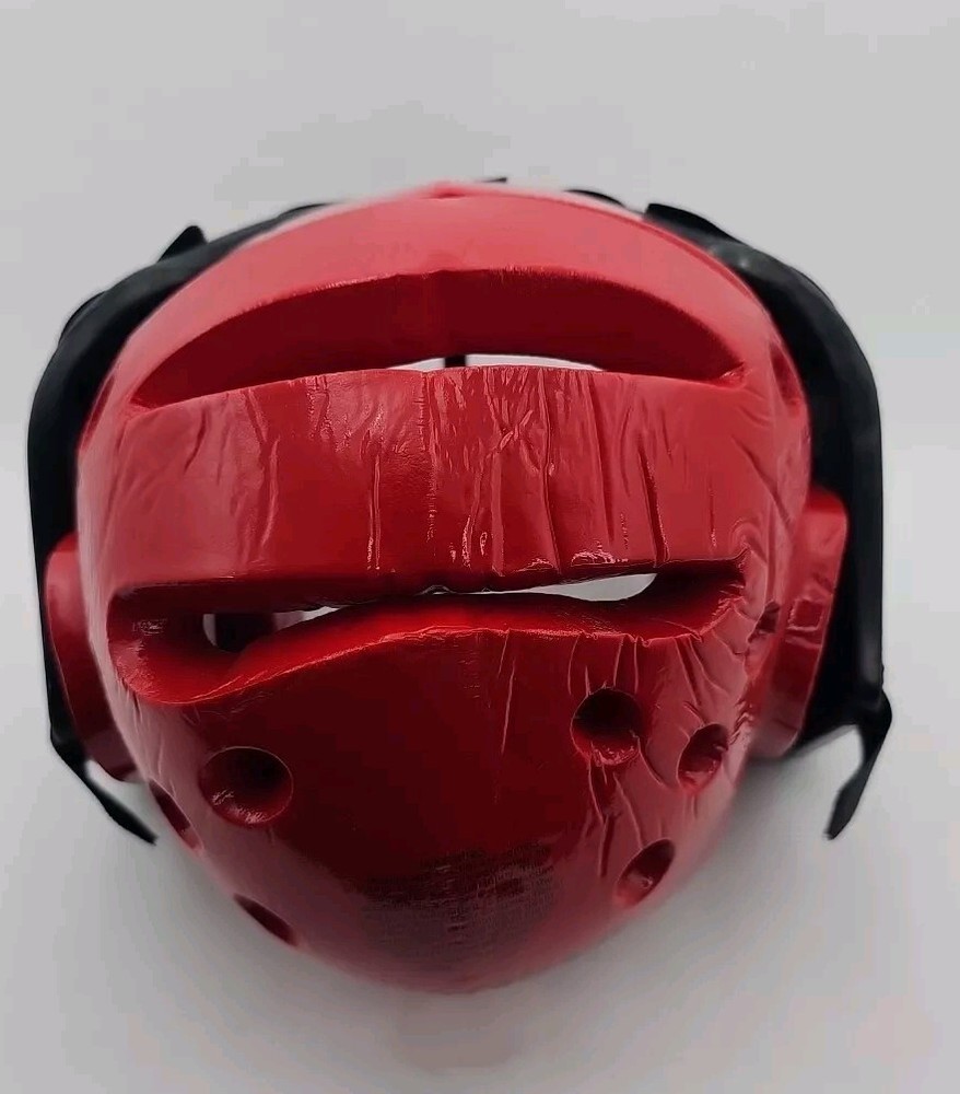 ProForce Lightning Karate Helmet w/ Faceguard Cage Face Shield- Red Large