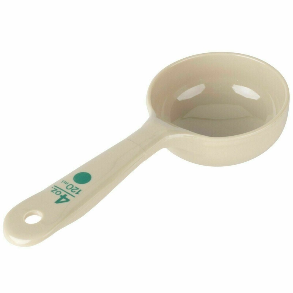 Carlisle 432806 Solid Short Handle Portion Control Spoon, 4 oz, Beige