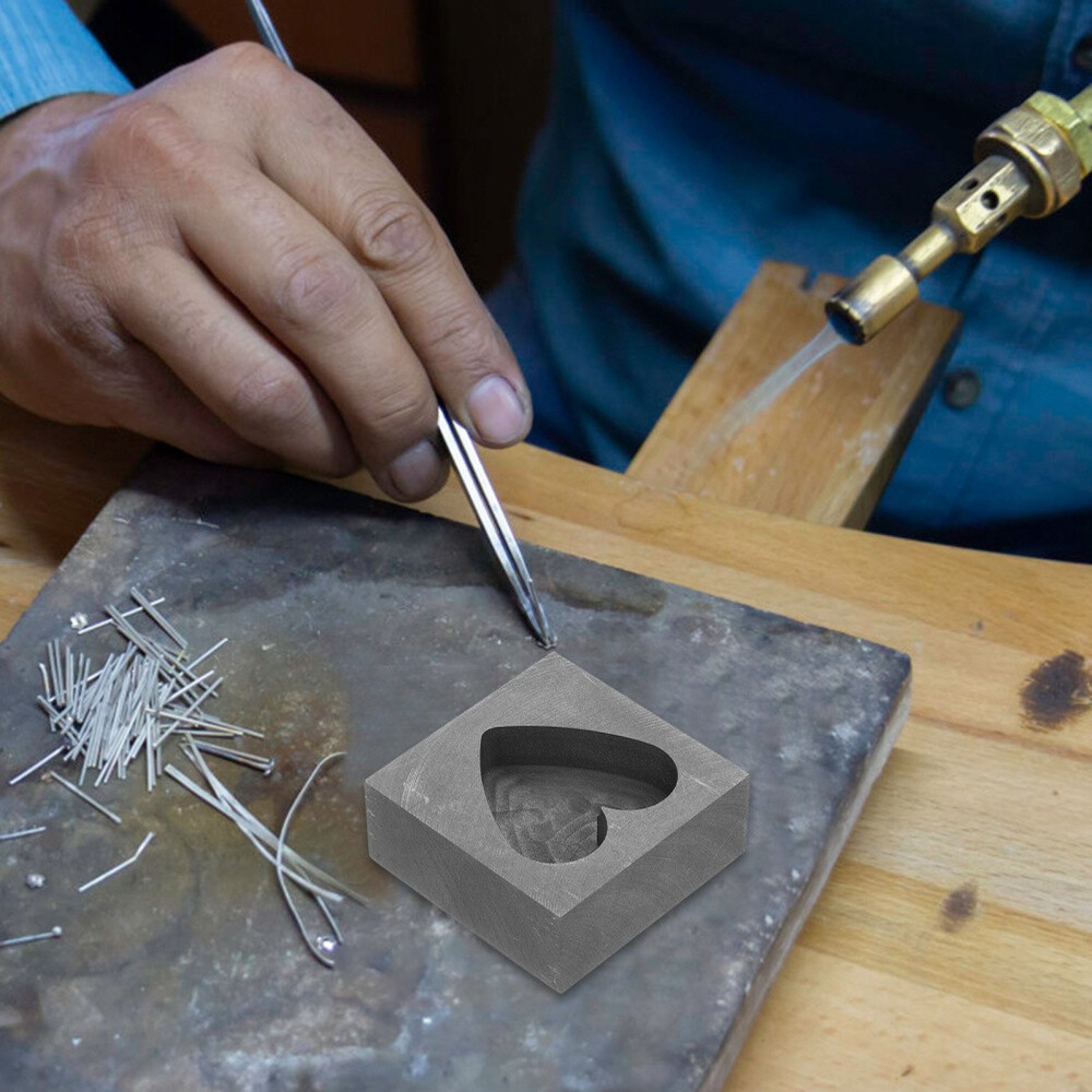 Graphite Molds for Casting Refining Scrap Heart Shaped Ingot Manual Gold Model