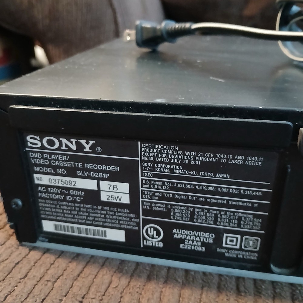 Sony SLV-D281P DVD VCR Combo Player - Working READ DESCRIPTION