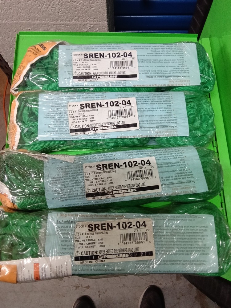 5 Straps SREN-102-04 PEERLESS #2X4' Straps (4NEW) 1 Used Endless Loop