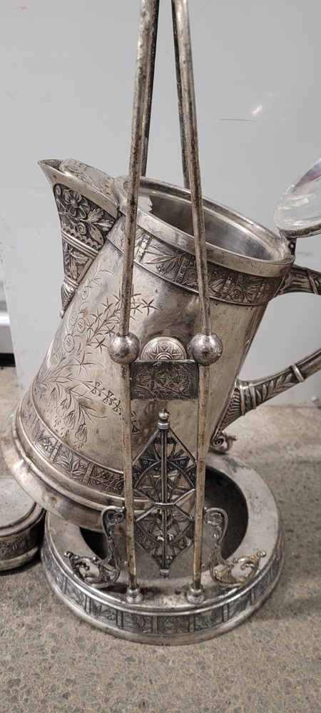 Victorian Pairpoint MFG Co Quadrouple Silverplate tilting pitcher set