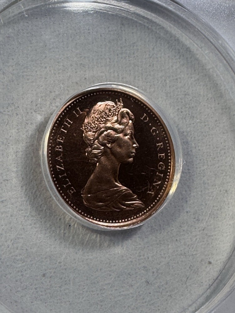 1969 Canada 1 Cent Proof Like Graded MS 68 RD Cameo by ANACS