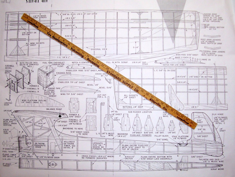 SAN DE HOGAN PLAN + CONSTRUCTION ARTICLE to Build Denny Davis FF Model Airplane