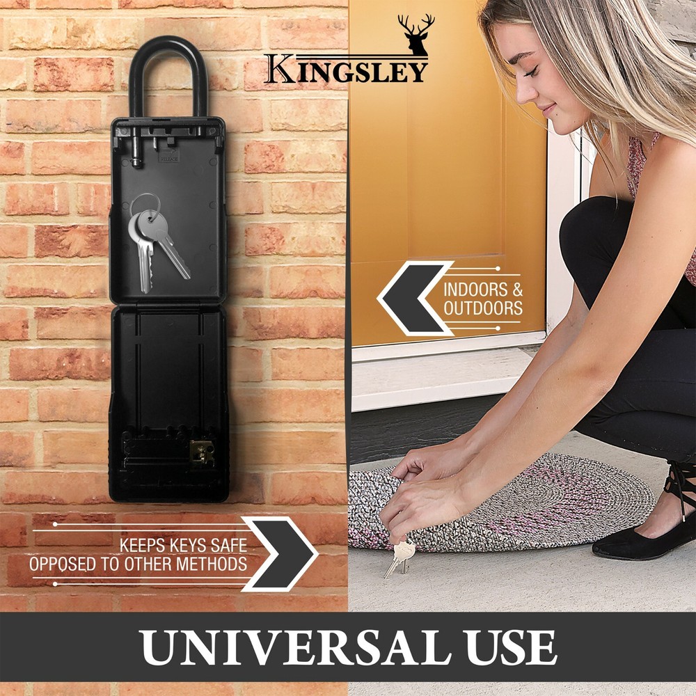 Key Lock Box Large Capacity Key Storage Box Resettable Code Indoor Outdoor KL313
