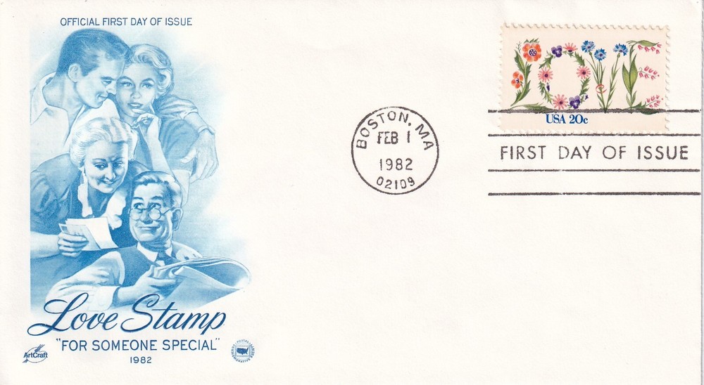 STAMP US SCOTT 1951 "Love" 20 CENT 1982 FDC - D