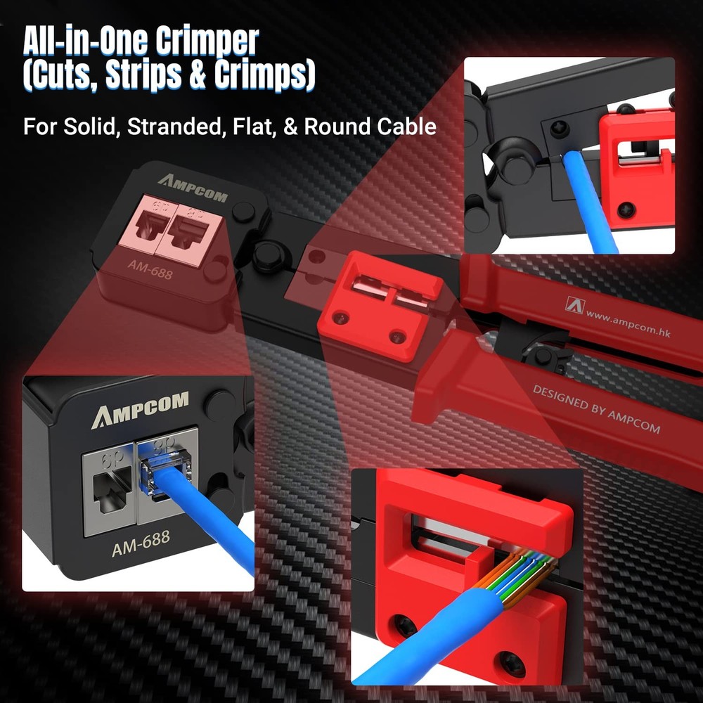 Rj45 Pass Thru Crimping Tool Network Crimper For Pass Through And Regular Type R