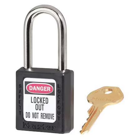Master Lock 410S6blk Lockout Padlock, Keyed Different, Thermoplastic, Standard