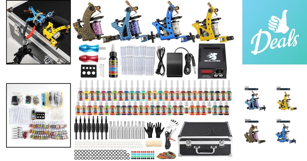 Comprehensive Tattoo Starter Kit with Sterilized Inks & Convenient Carry Case