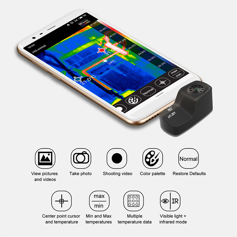 HTi Portable infrared thermal imager Mobile Phone Thermal Camera Android Type-C