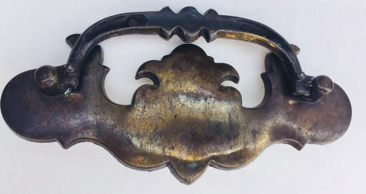 Brass Bronze Antique Hardware Colonial Chippendale drawer pull 4"centers Batwing