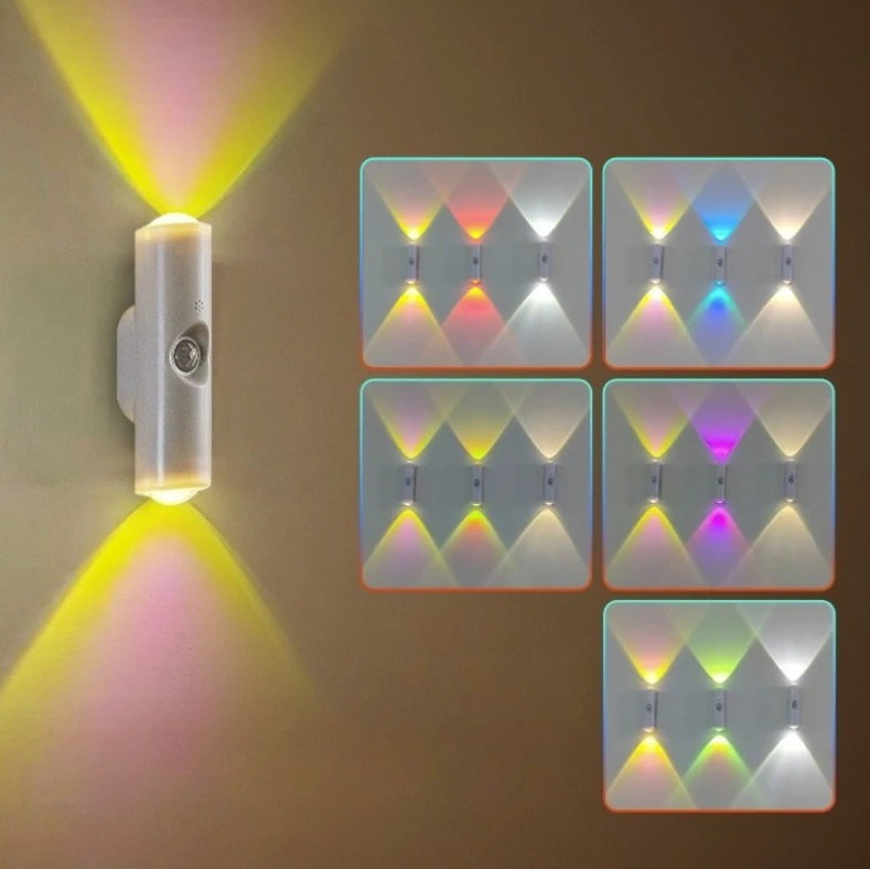 1pc RGB Motion Sensor Night Light Magnetic Rechargeable LED Lamp -- NEW --