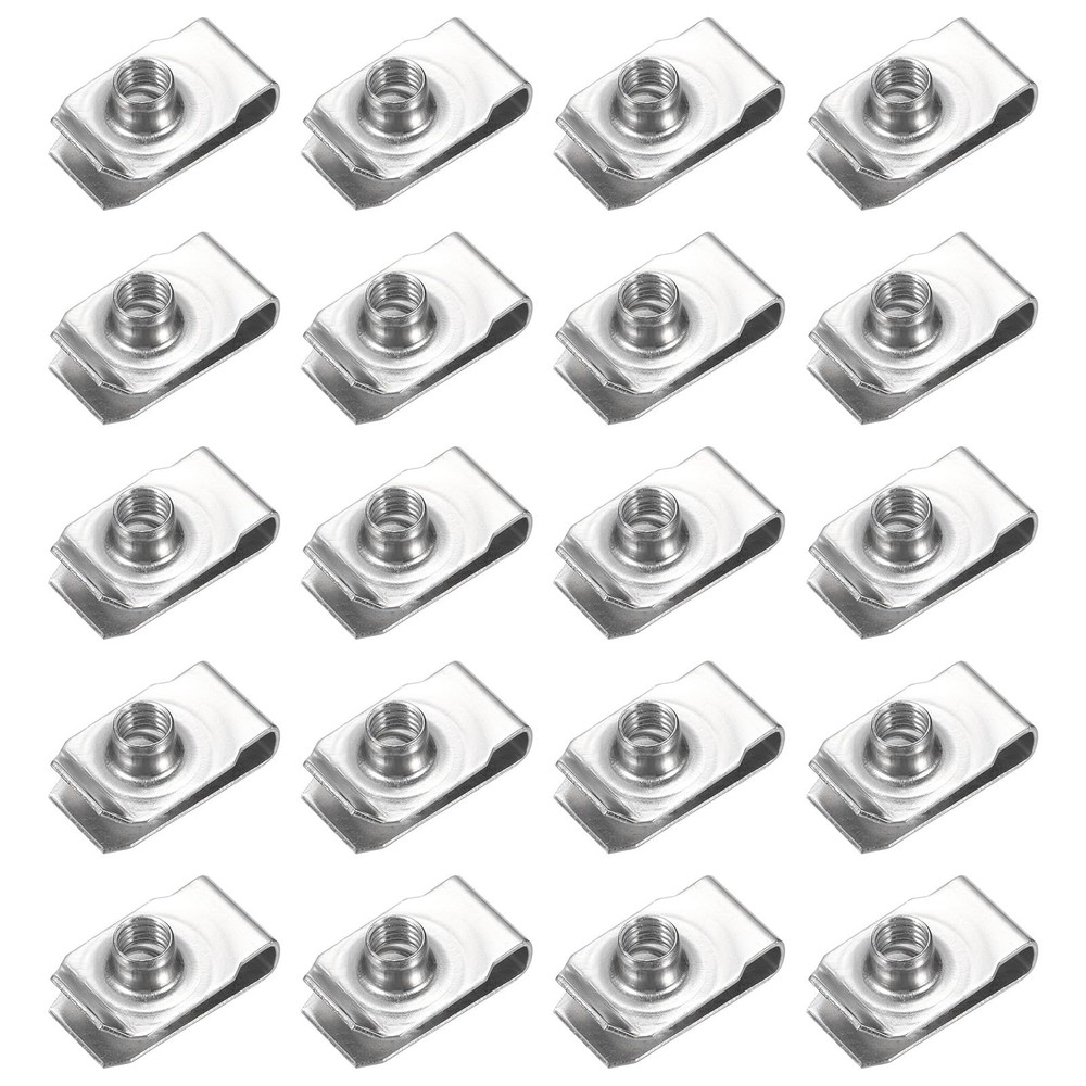U-Style Clip-On Nut, 20 Pack M6-1 Regular Extruded U-Nut U-Type Fasteners Har...