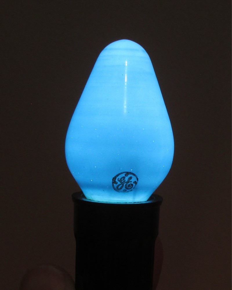 12 VTG C7 Christmas Light Replacement Bulbs Work Blue GE Scroll Circle Package