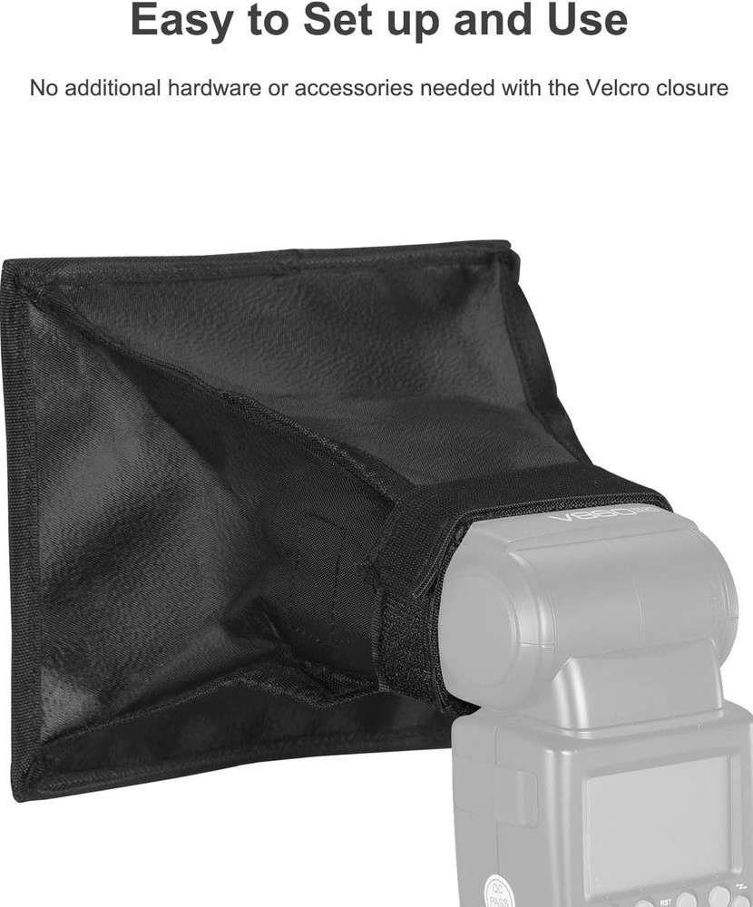 6"x7" Collapsible Mini Softbox – Universal Flash Diffuser with Storage Pouch