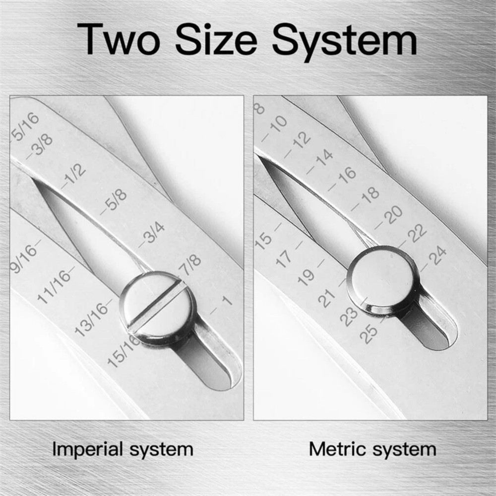 Stainless Steel Bolt Size Identifier - Thread Gauge with Keychain Attachment