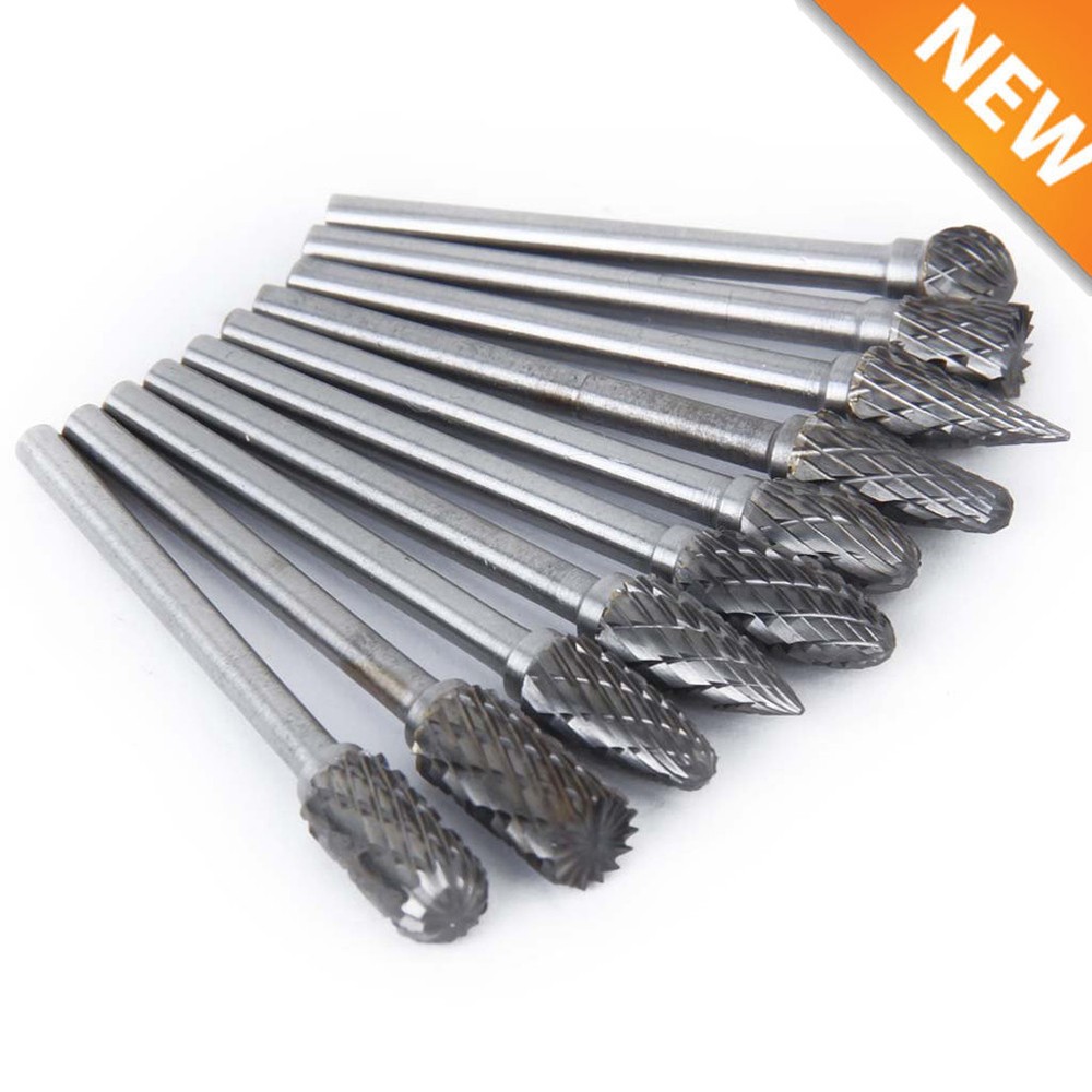 10pcs carbide burr die bits deburring tools