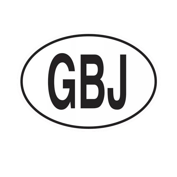 GBJ Jersey Country Code Oval Sticker