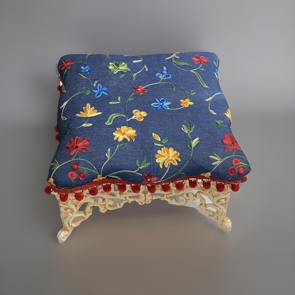 Vintage Victorian Style Square Cast Iron Foot Stool Rest
