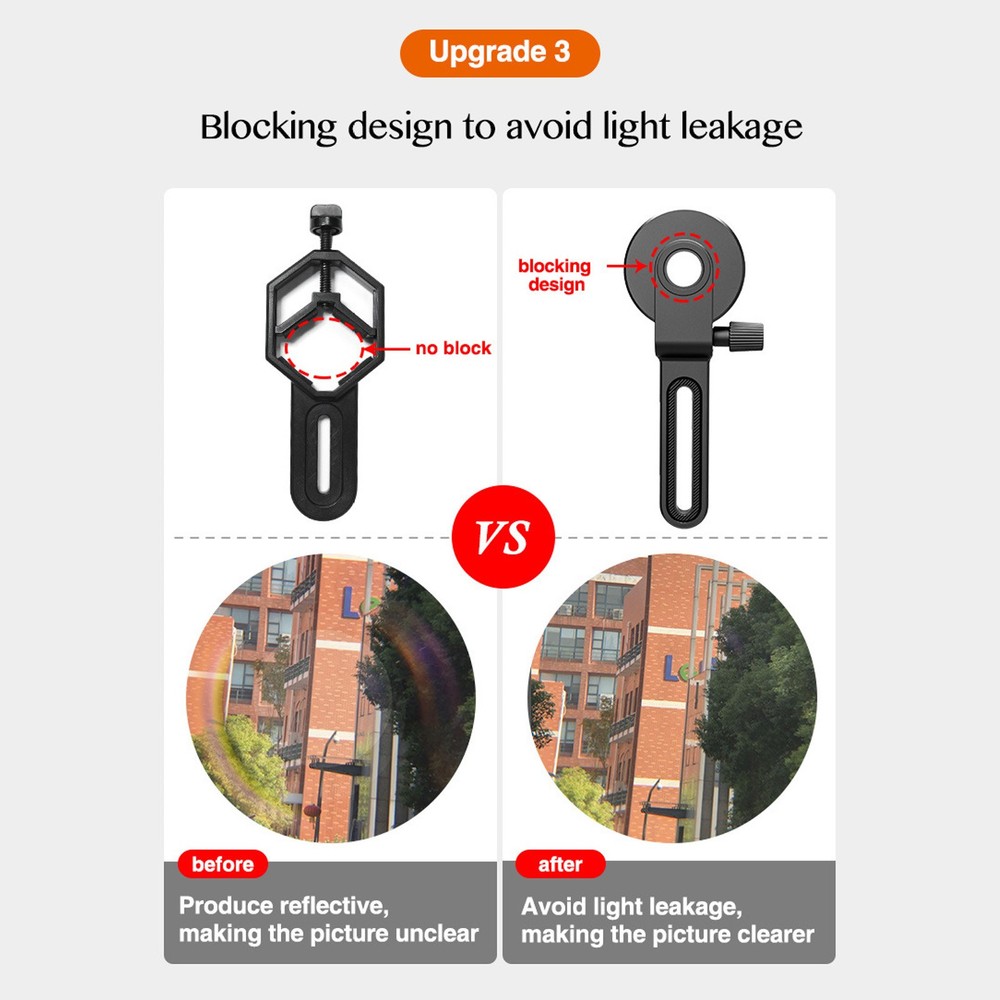 Flexible Phone Camera Clip Mount Spotting Scope Adapter Precise Focusing