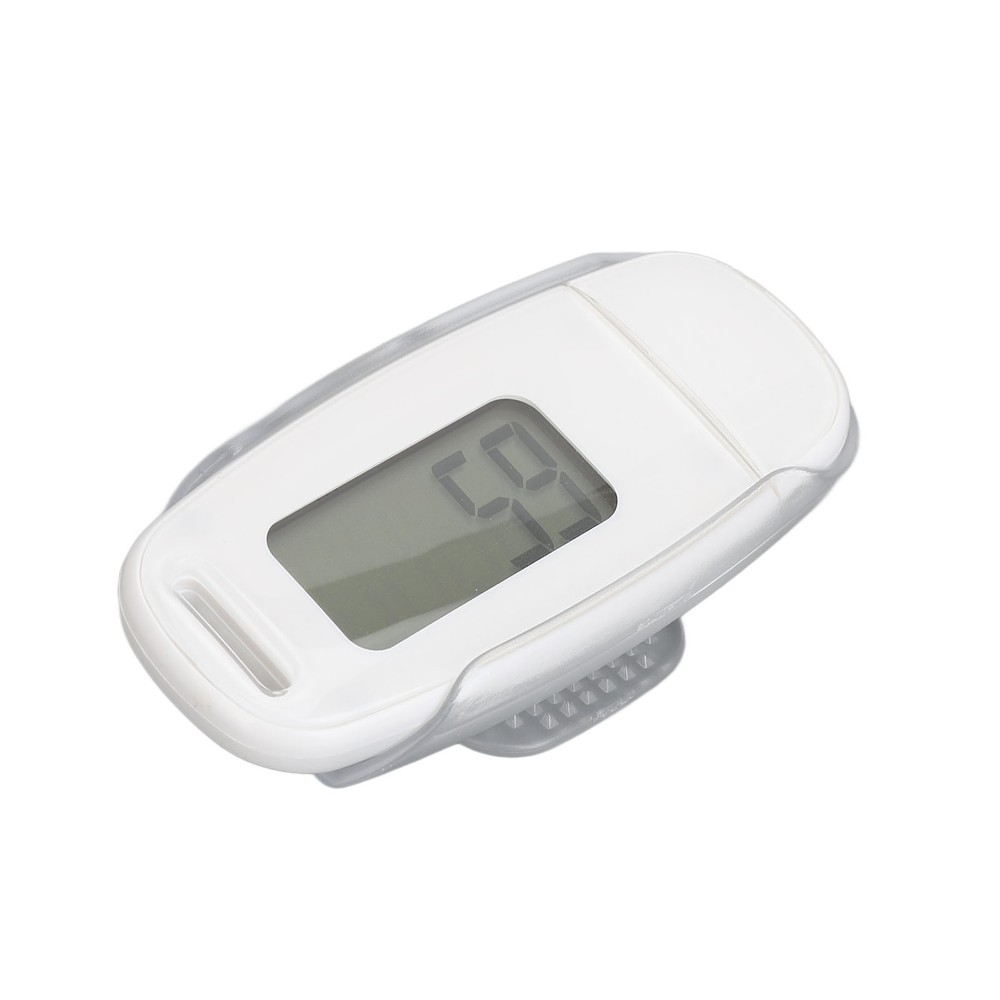 (White)Step Counter Large LCD Screen USB Rechargeable Pedometer W/ Lanyard FF