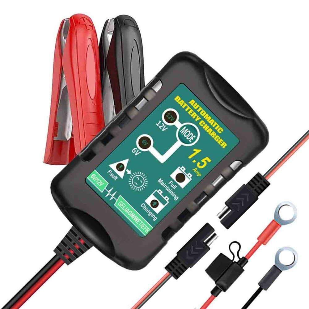 12V/6V automatic battery charger motorcycle trickle and float charge maintainer