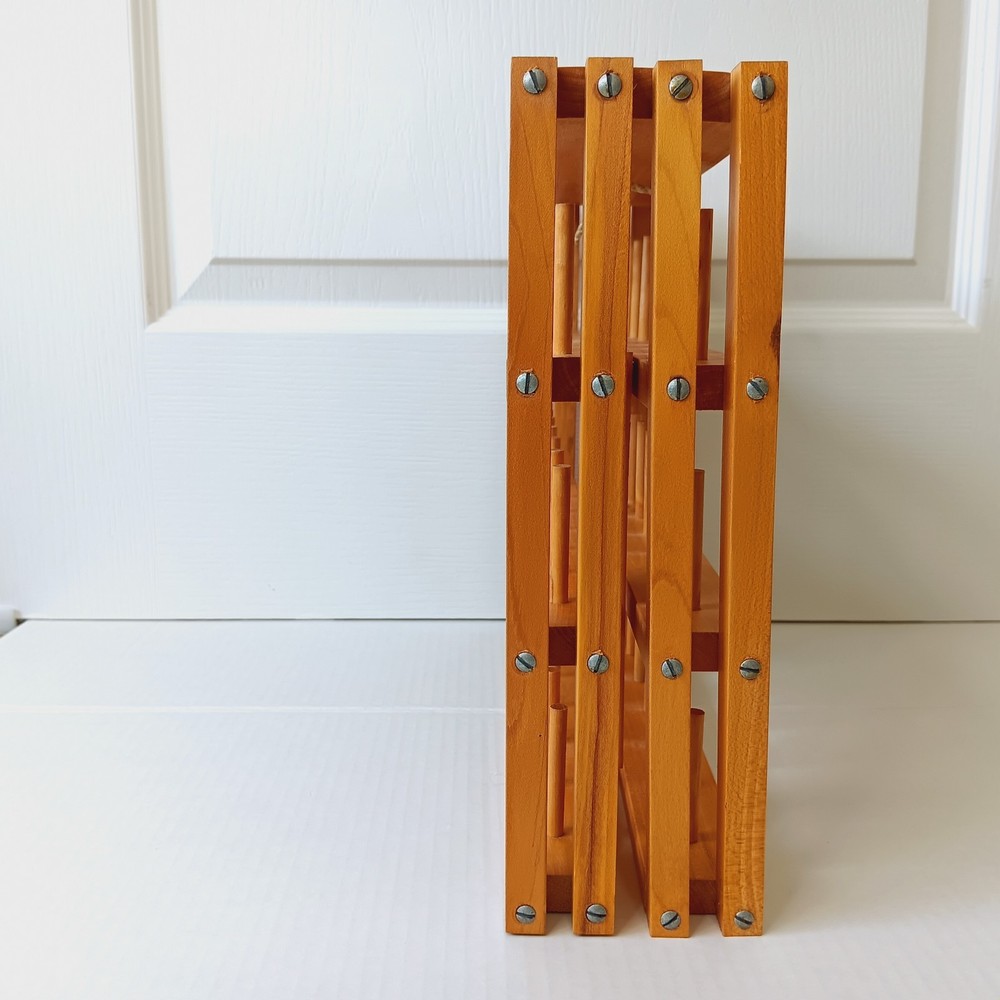 Handcrafted Tabletop Wood (Pine?) Thread Spool Rack - Holds 42 Spools Minimum
